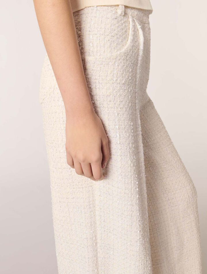Pantalón ancho de tweed