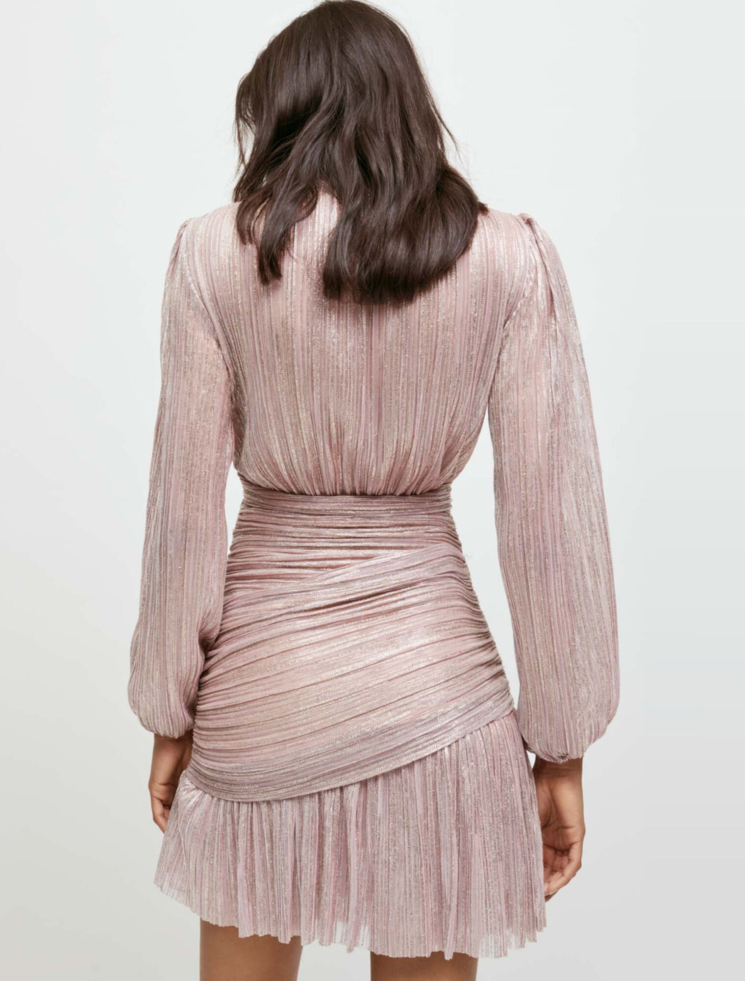 Vestido drapeado de lurex