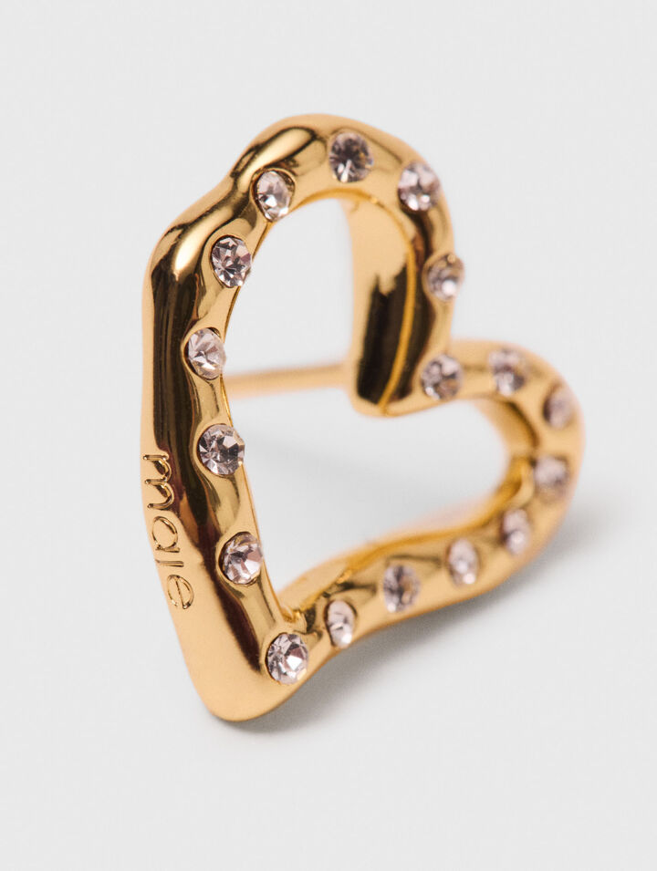 Pendientes de corazón con strass