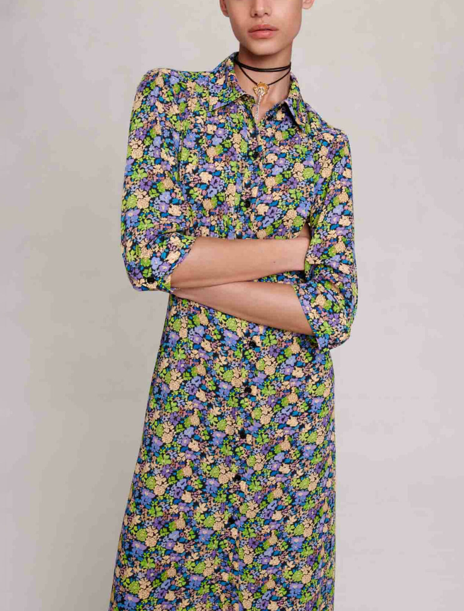 Vestido largo con flores