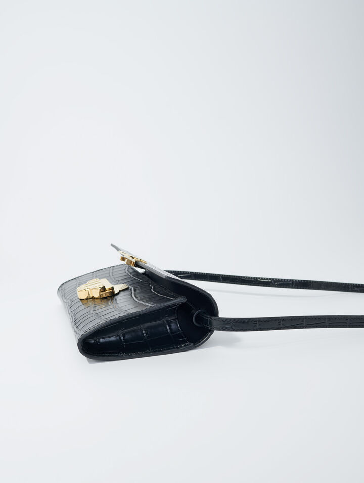 Bolso en cuero repujado de cocodrilo