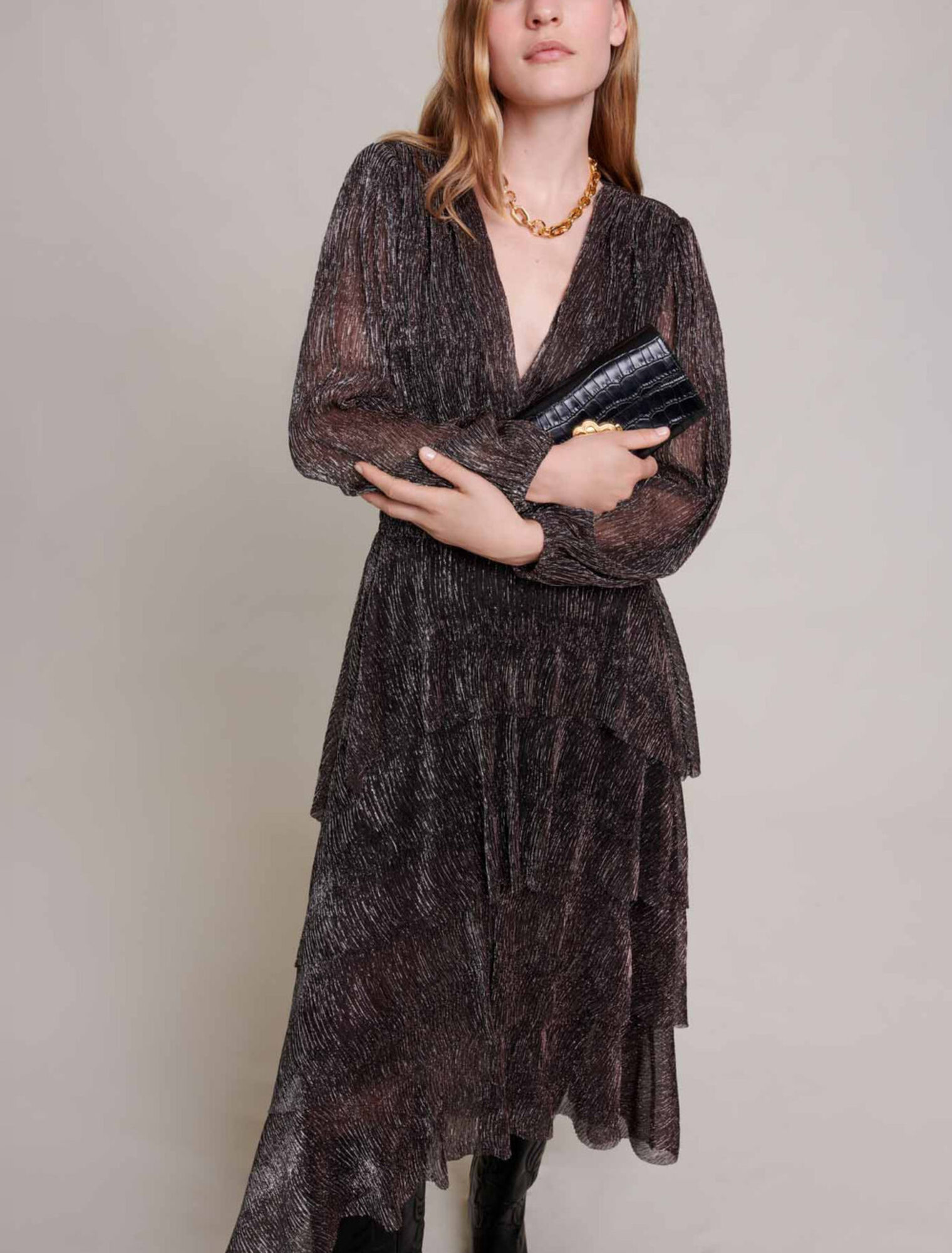 Vestido largo con volantes
