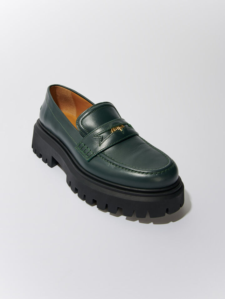 Mocasines de plataforma de piel