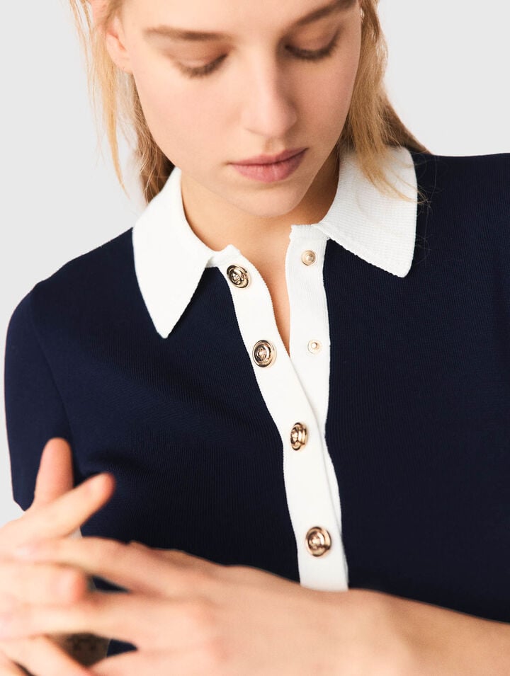 Vestido polo con acabados contraste