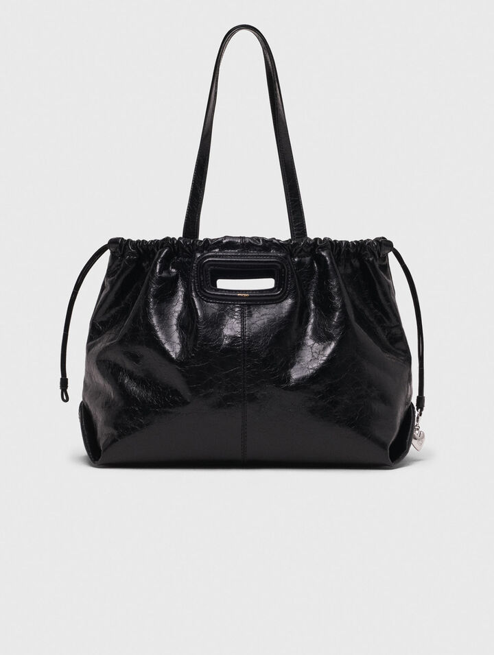 Bolso M Tote de cuero craquelado