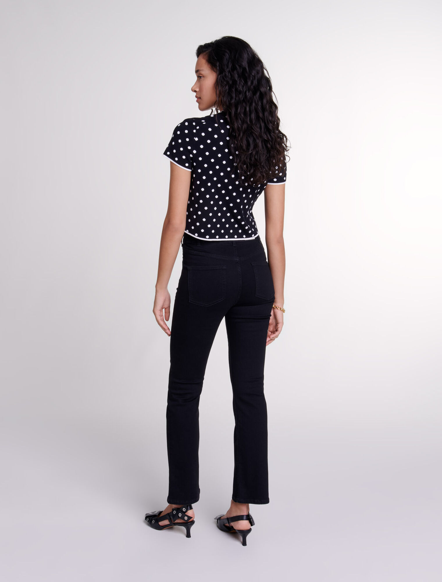 Top de punto jacquard 