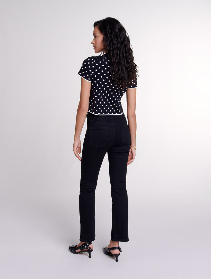 Top de punto jacquard 