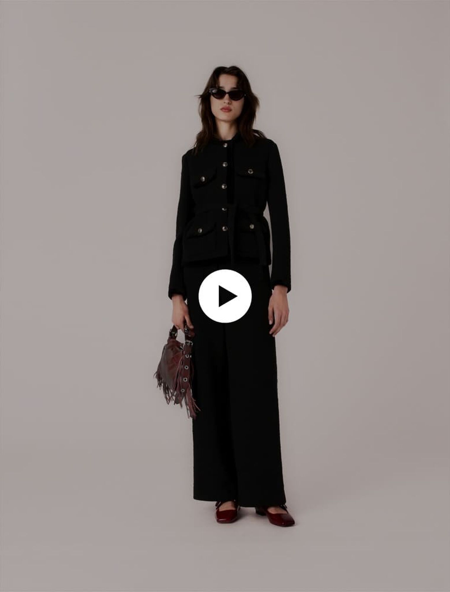 Chaqueta larga de tweed