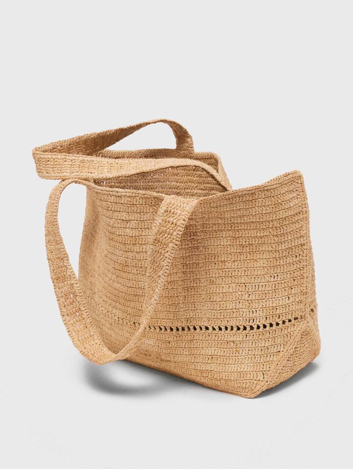 Bolso cabás de ganchillo en rafia