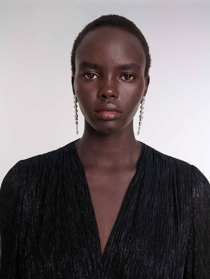 Vestido corto de lamé