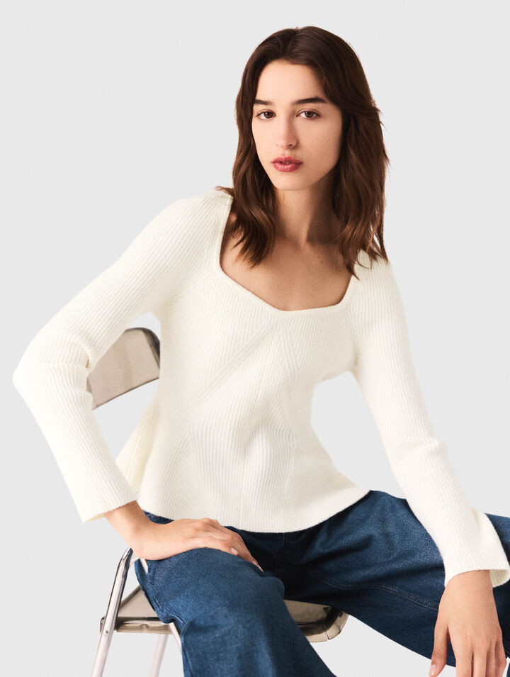 Jersey con talle peplum