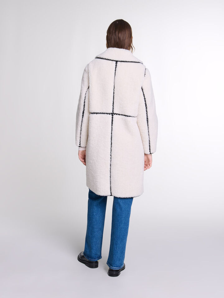 Abrigo midi de tejido polar