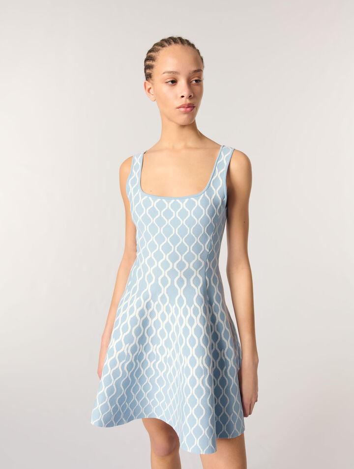 Vestido corto de punto jacquard