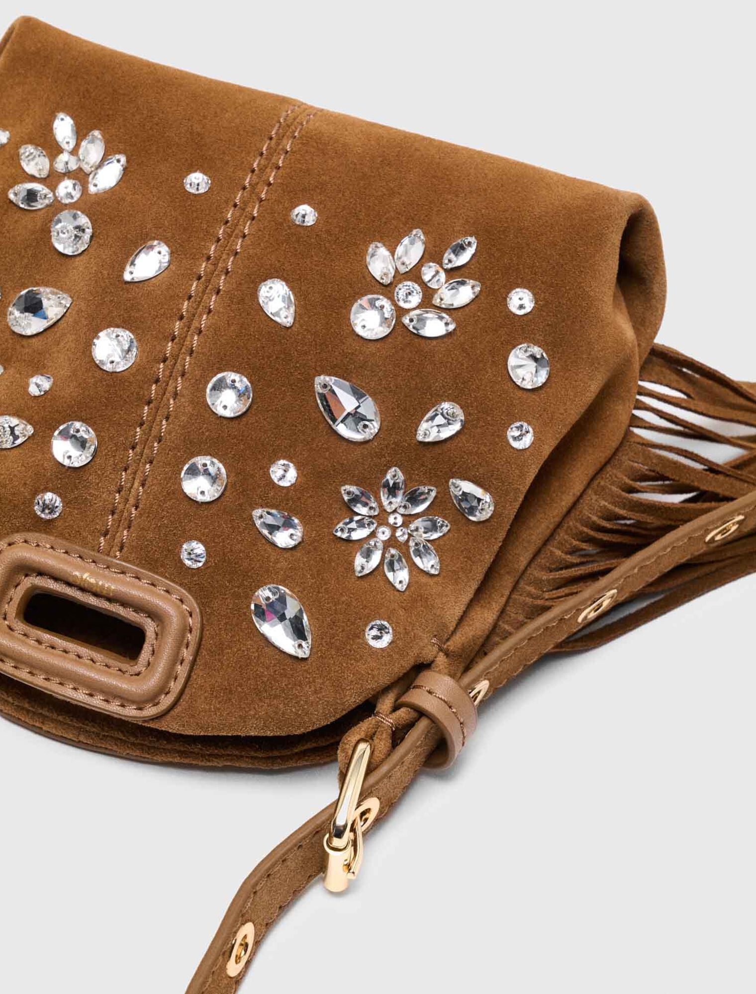 Bolso Miss M micro de ante con strass