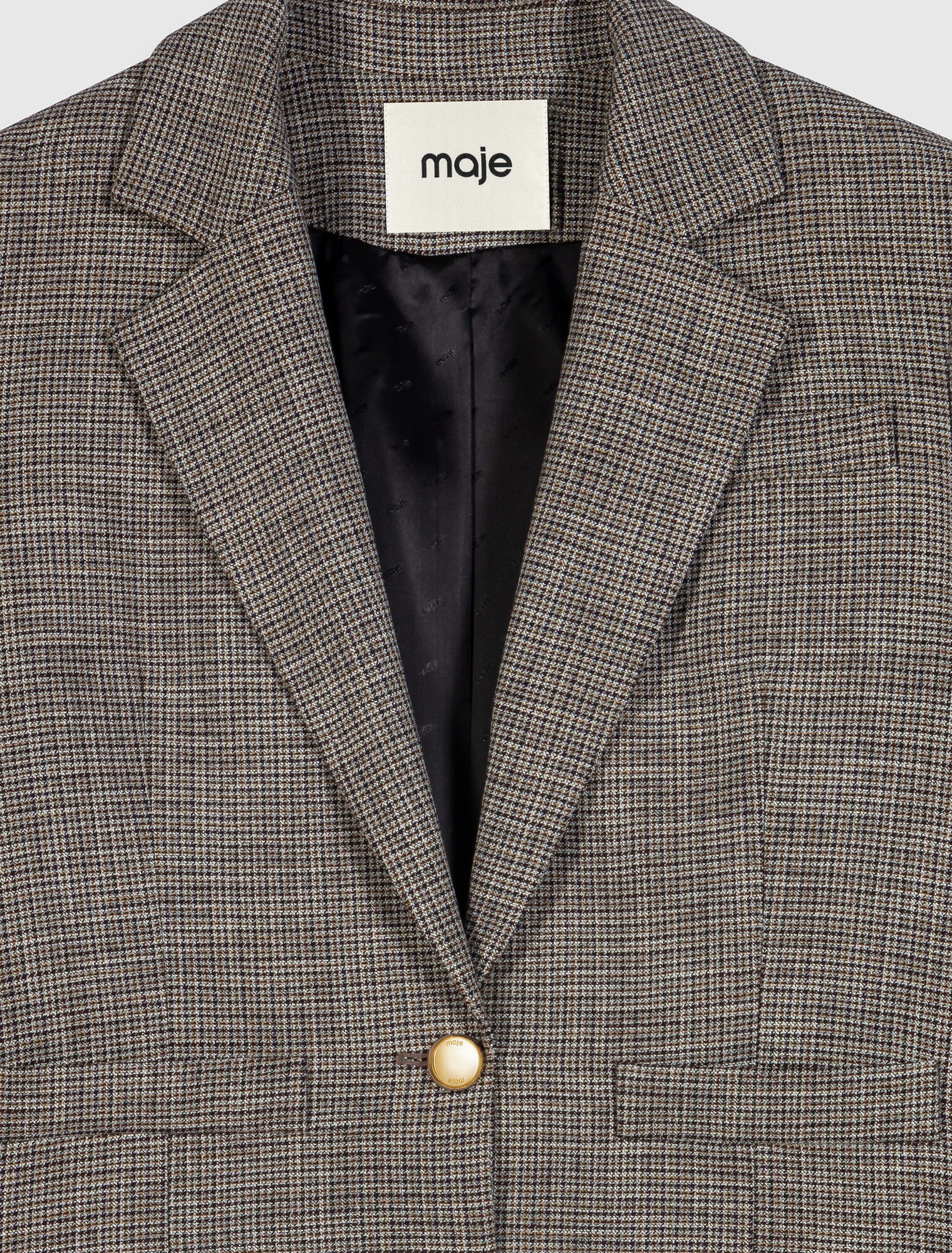 Chaqueta de traje corta a cuadros