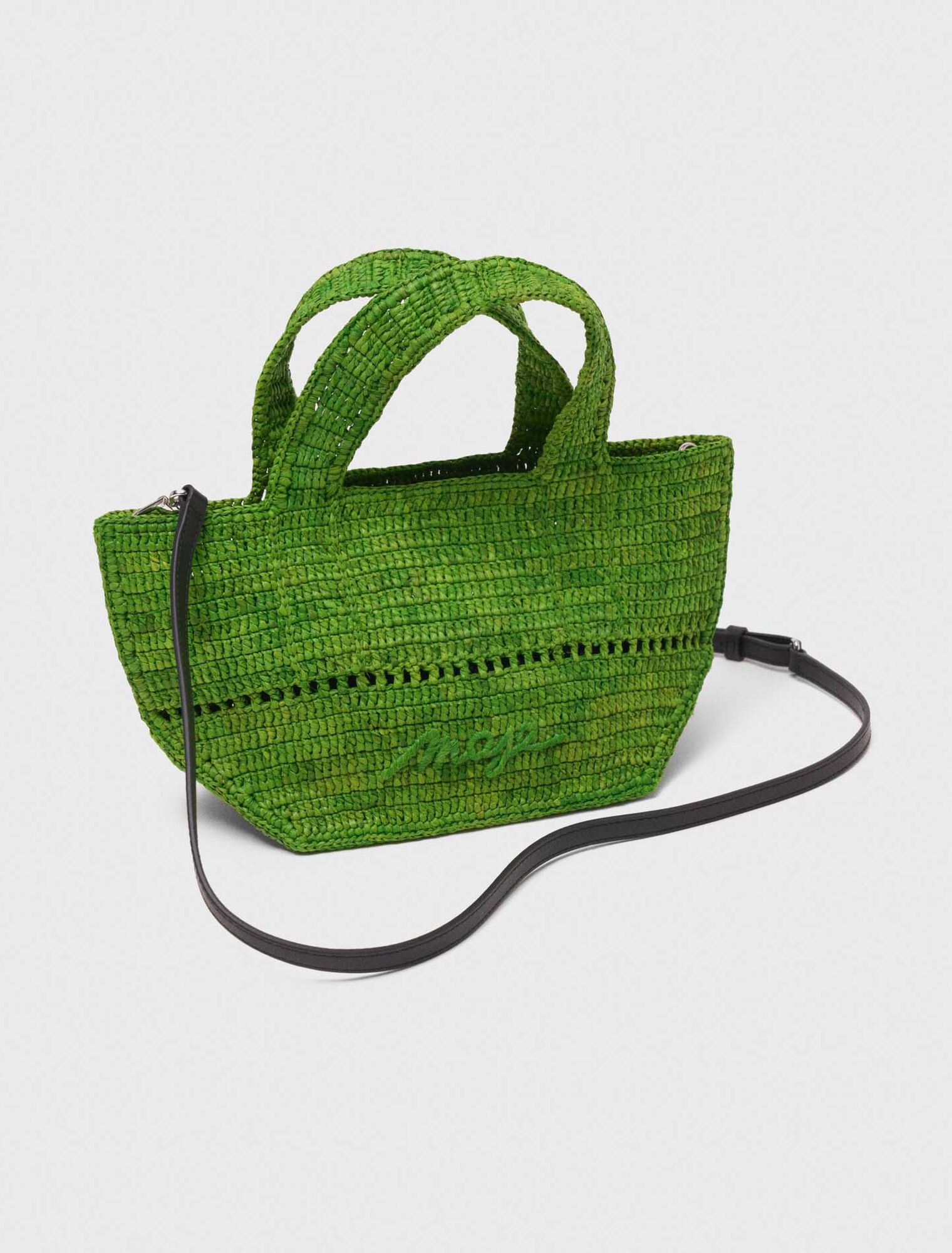 Minibolso cabás en rafia natural