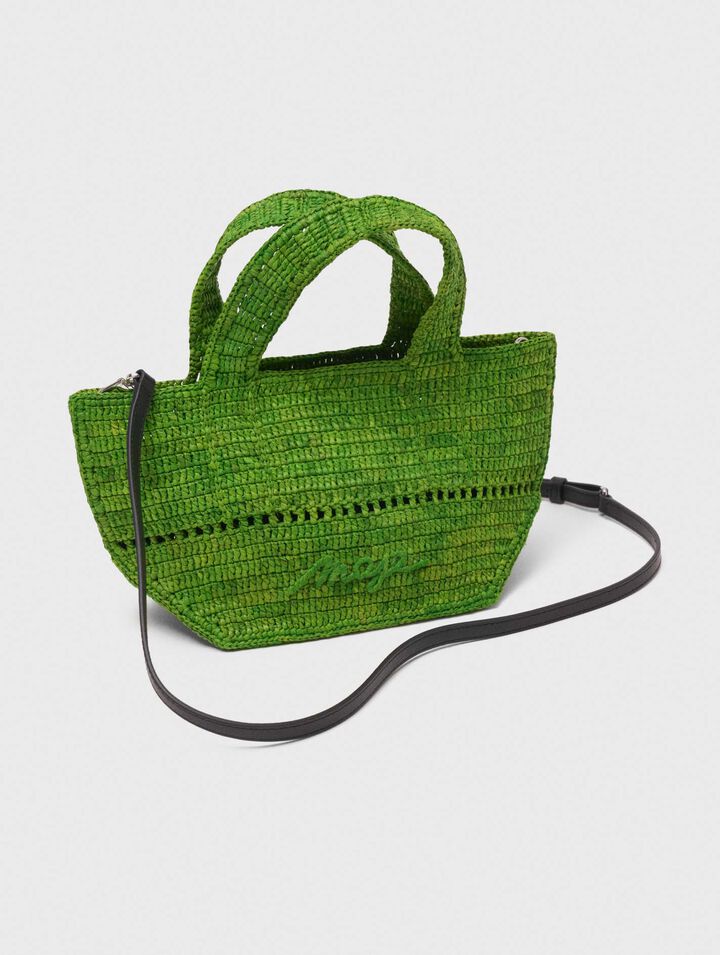 Minibolso cabás en rafia natural