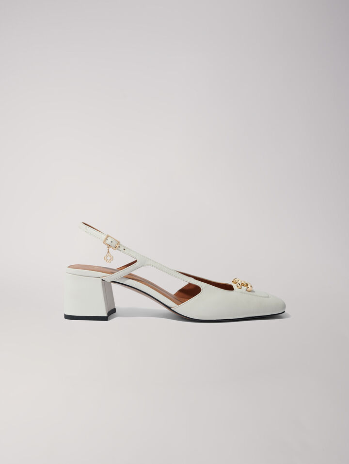 Zapatos de tacón cuadrados de piel