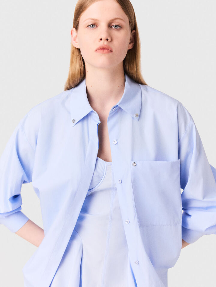 Camisa larga de popelina