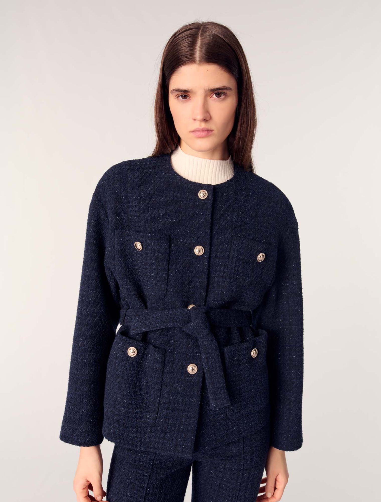 Chaqueta 4 bosillos de tweed