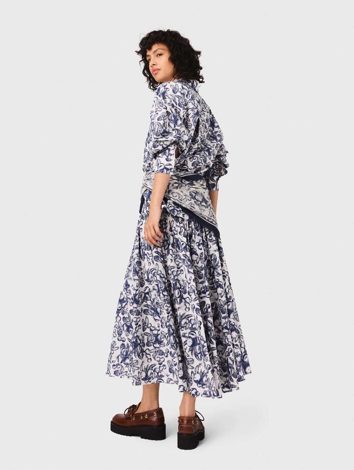 Camisa larga estampada