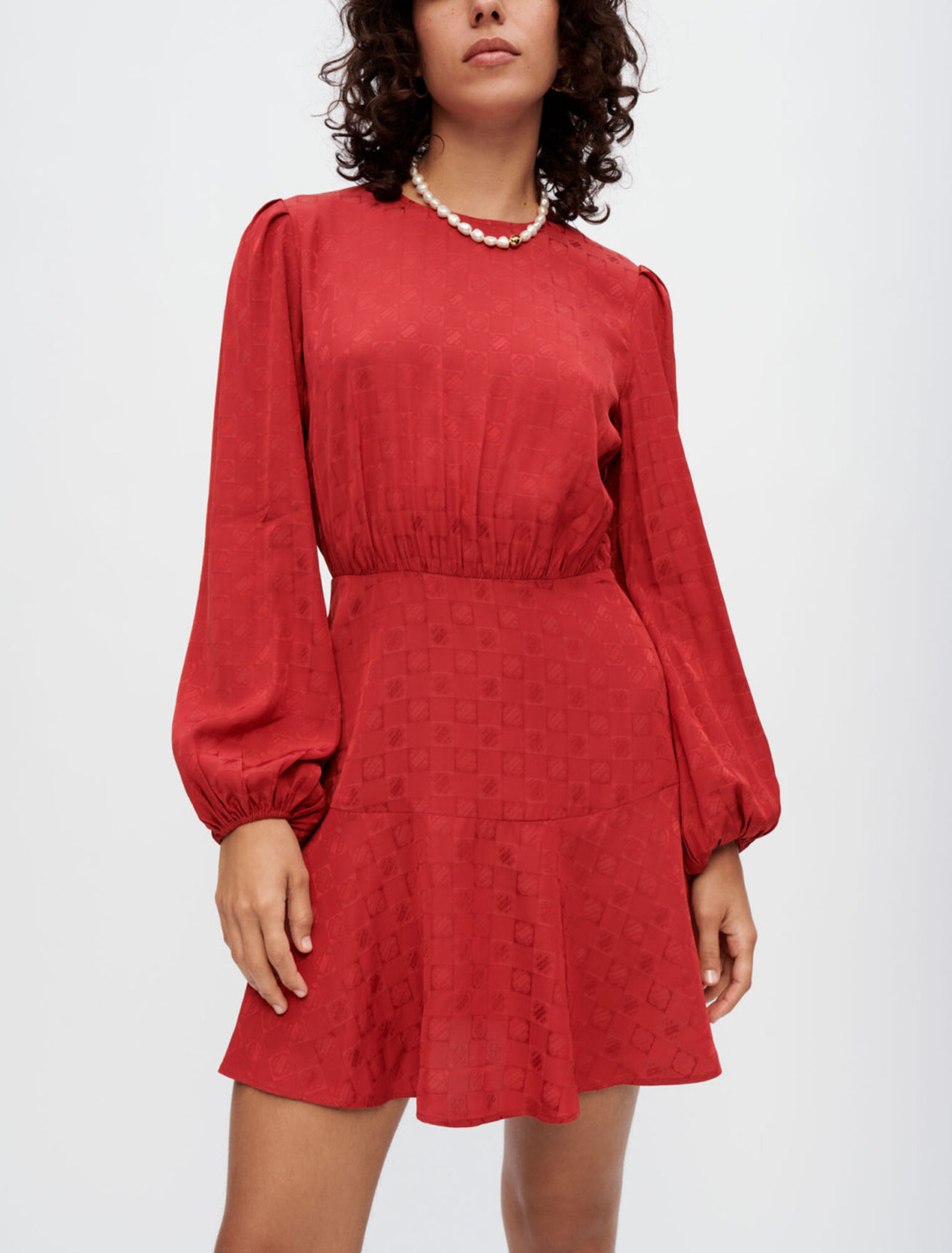 Vestido de jacquard de viscosa Clover