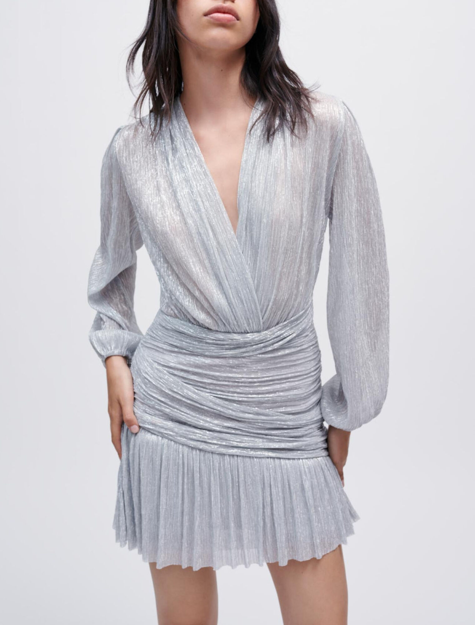 Vestido drapeado de lurex