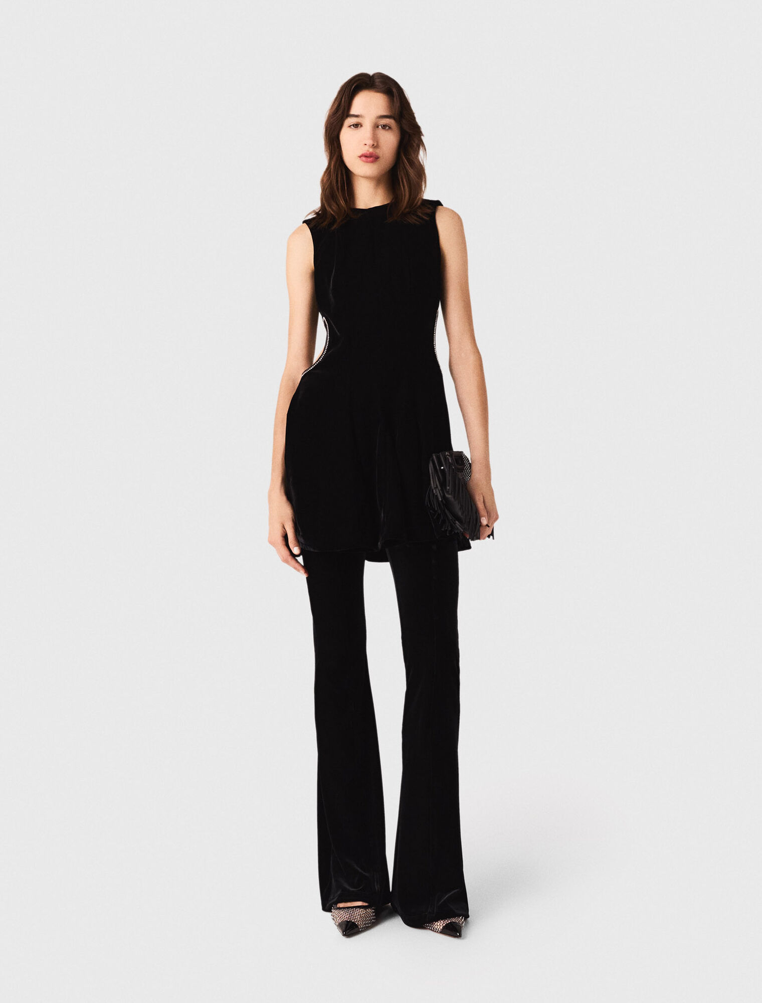 Vestido corto de terciopelo