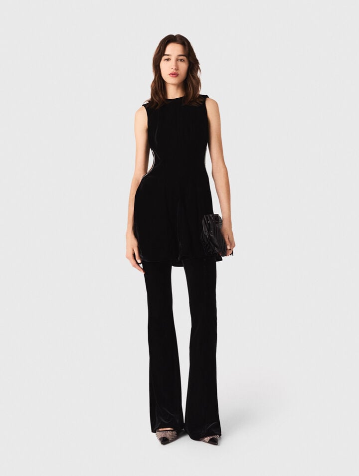 Vestido corto de terciopelo