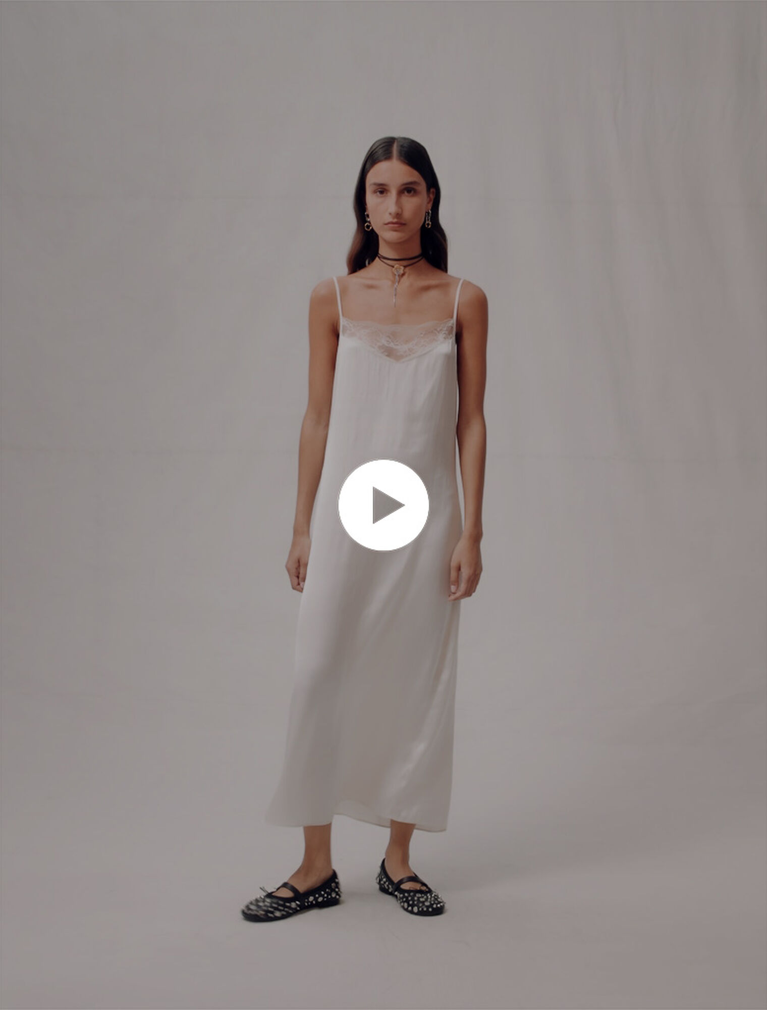 Vestido largo de satén