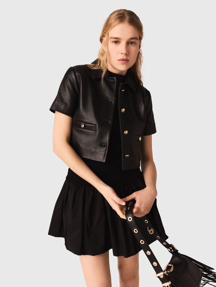 Chaqueta corta de piel