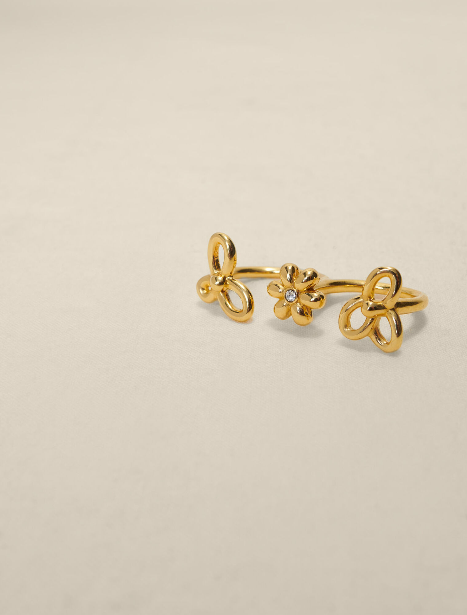Anillo doble flor