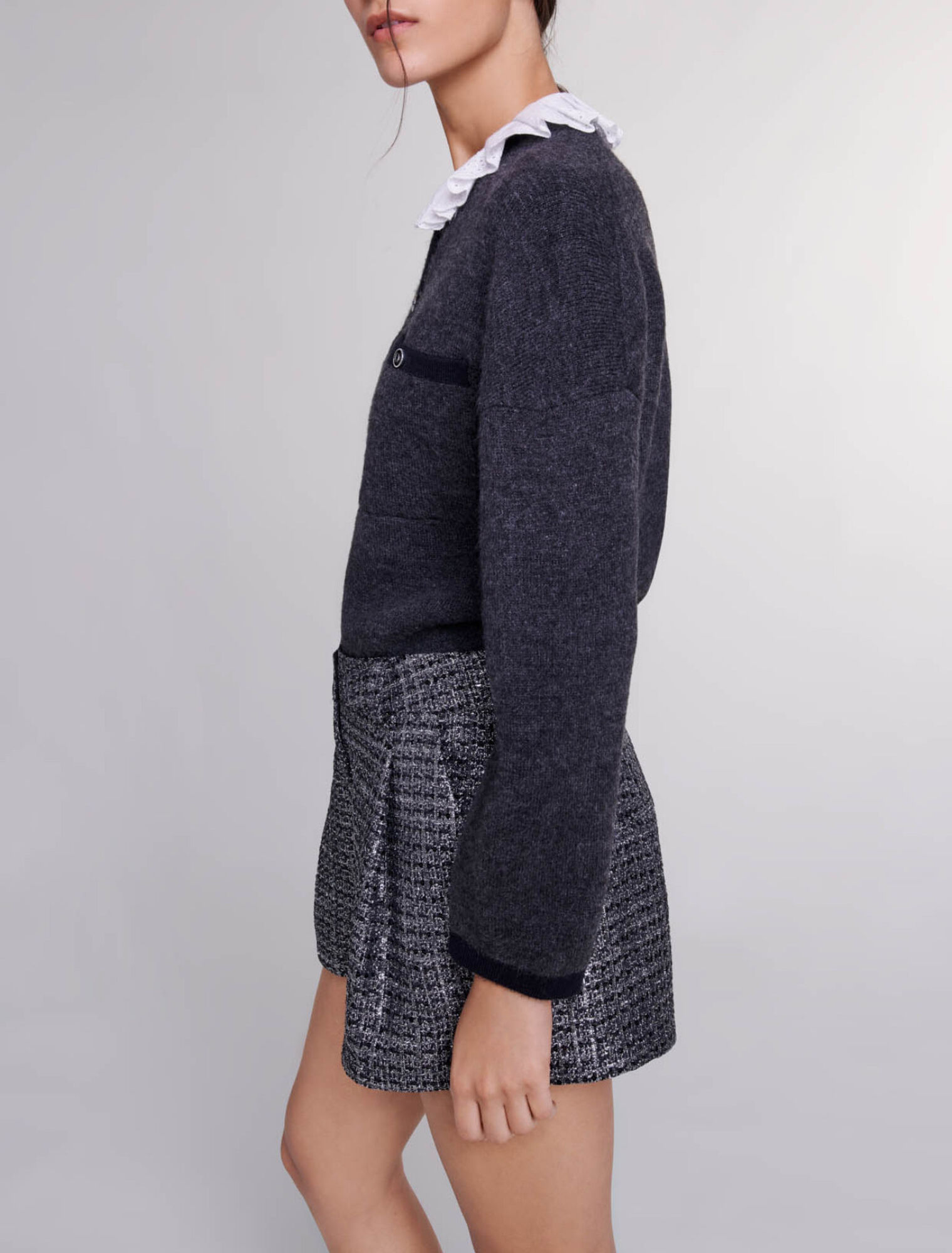 Pantalón corto de tweed