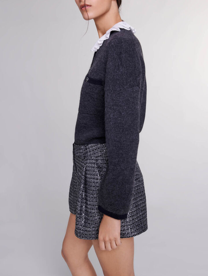 Pantalón corto de tweed