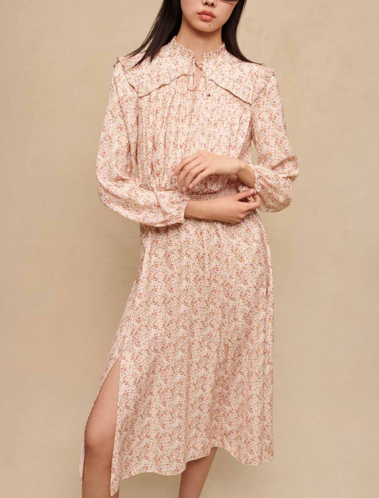 Vestido largo con volantes