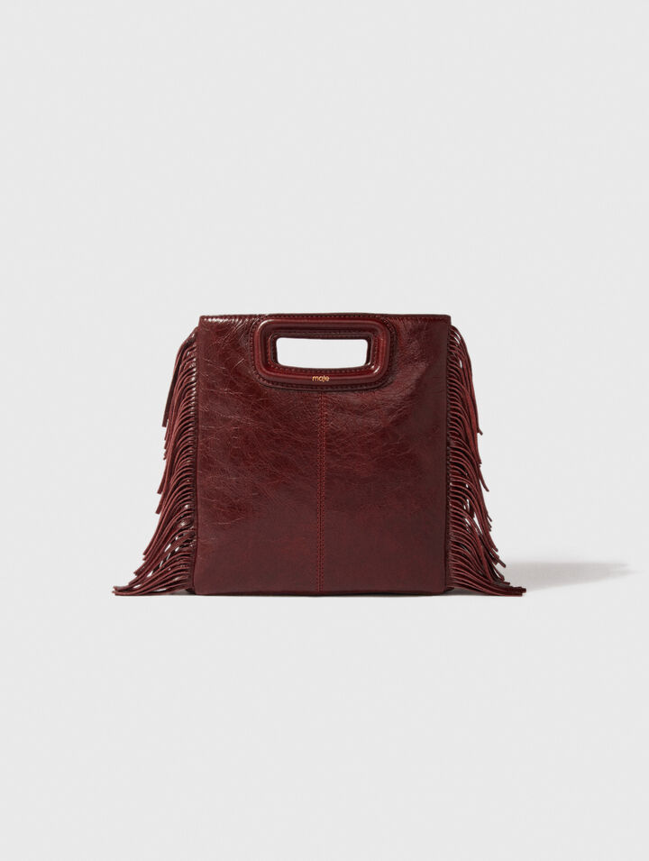 Bolso M de cuero agrietado