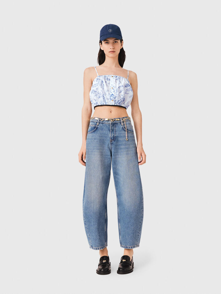 Top de tirantes estampado