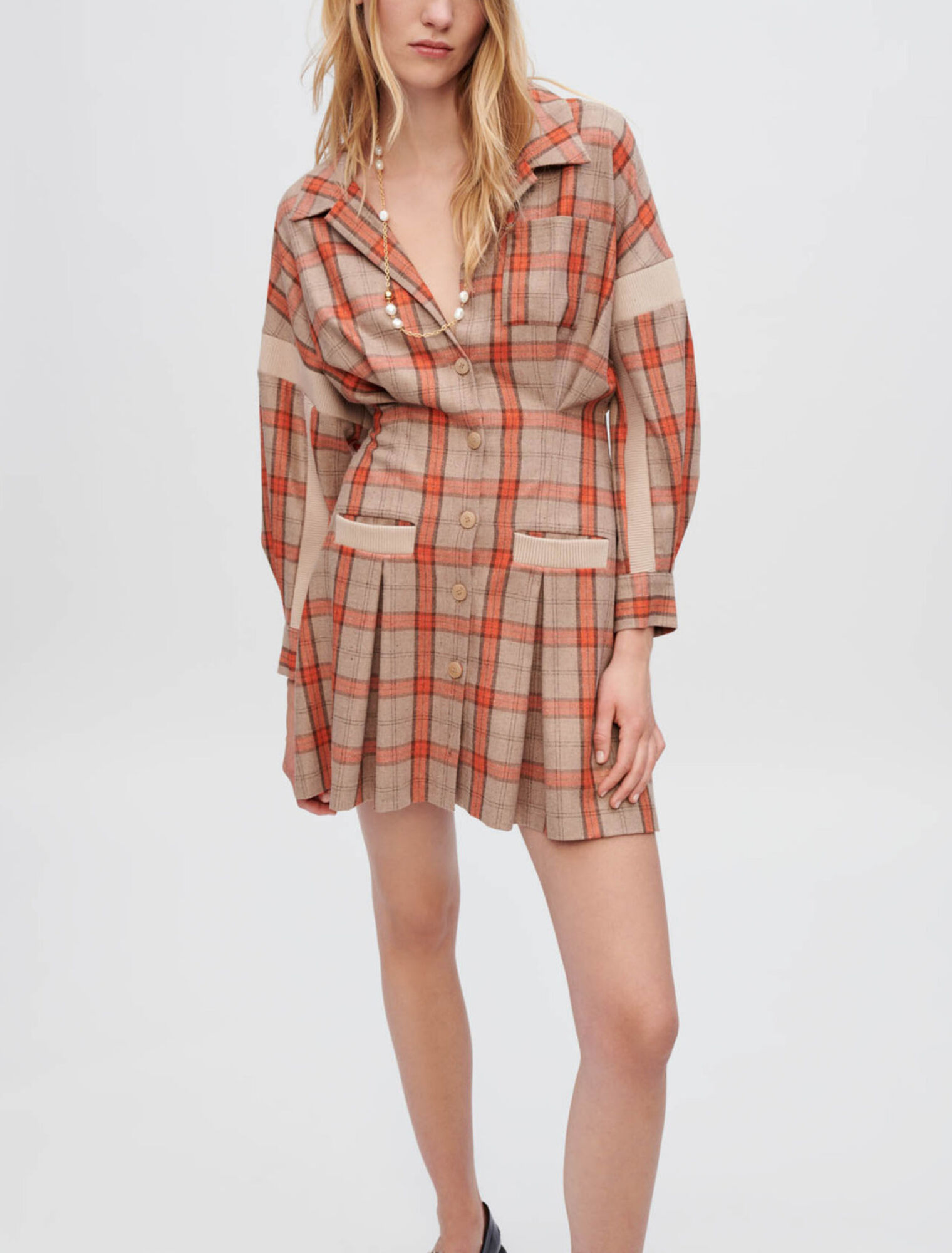 Vestido camisero de cuadros