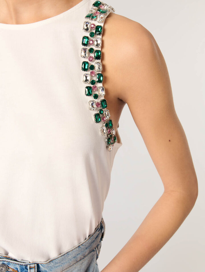 Camiseta de tirantes con strass