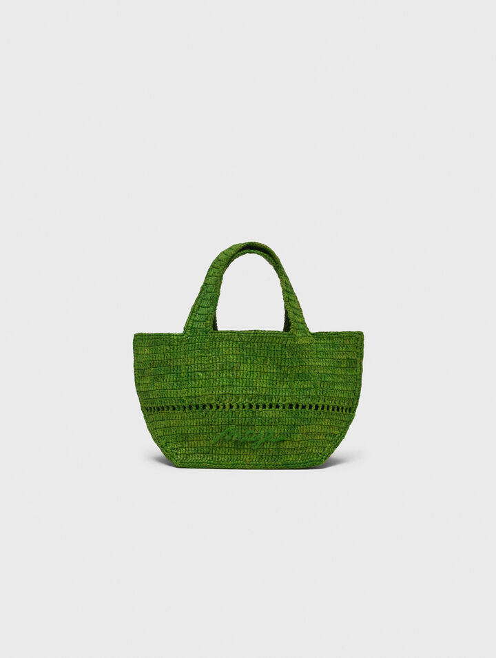 Minibolso cabás en rafia natural