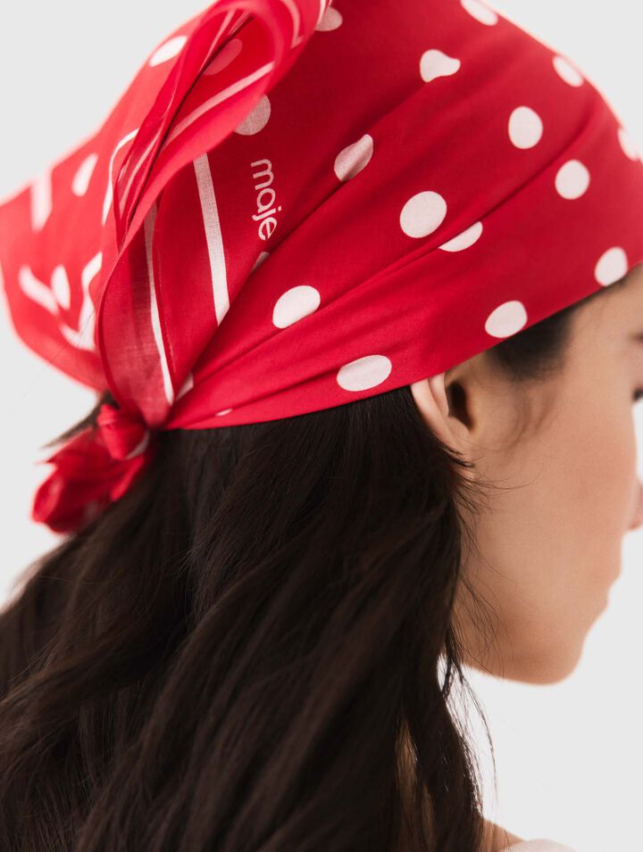 Bandana de algod&oacute;n con lunares