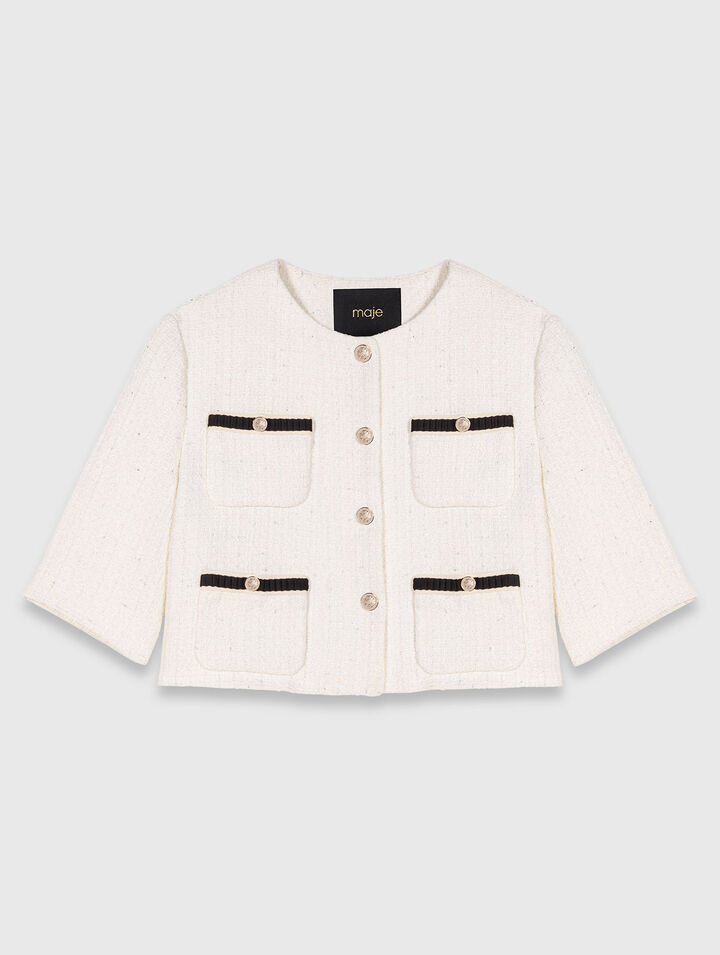 Chaqueta corta de tweed y lúrex