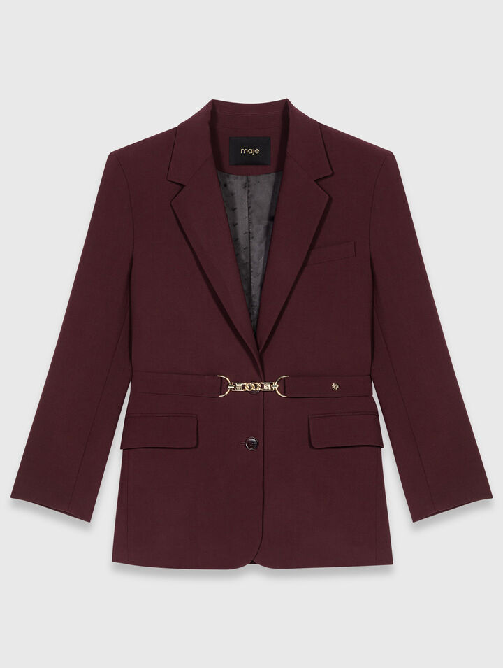 Chaqueta de traje con cinturón