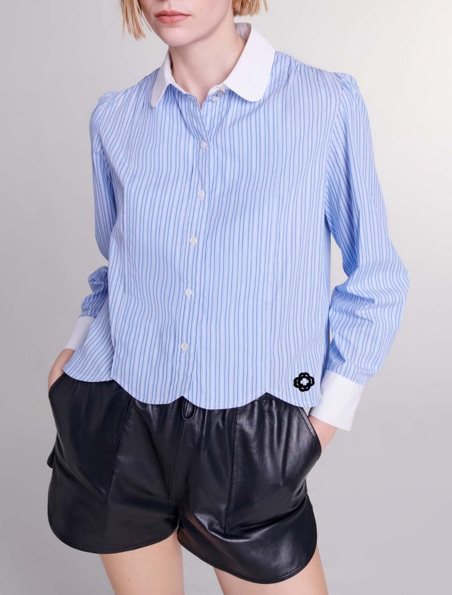 Camisa a rayas en contraste
