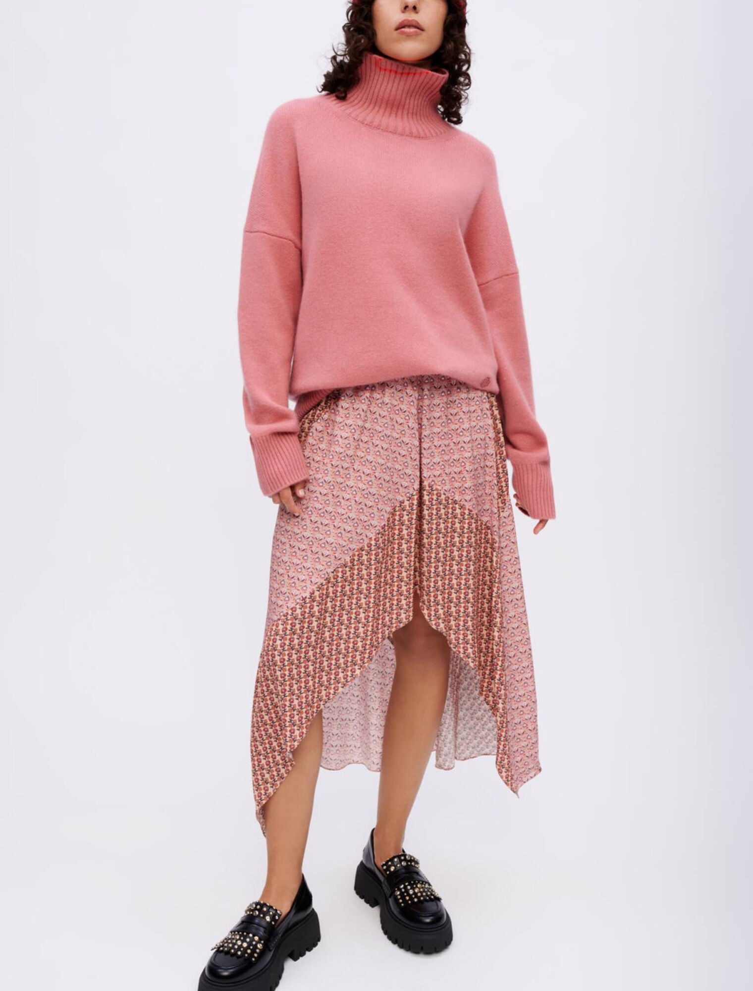 Falda asimétrica estampada