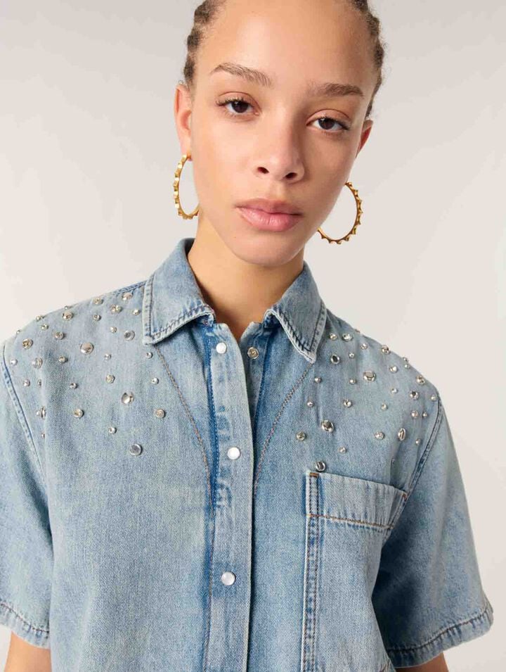 Camisa vaquera con tachuelas