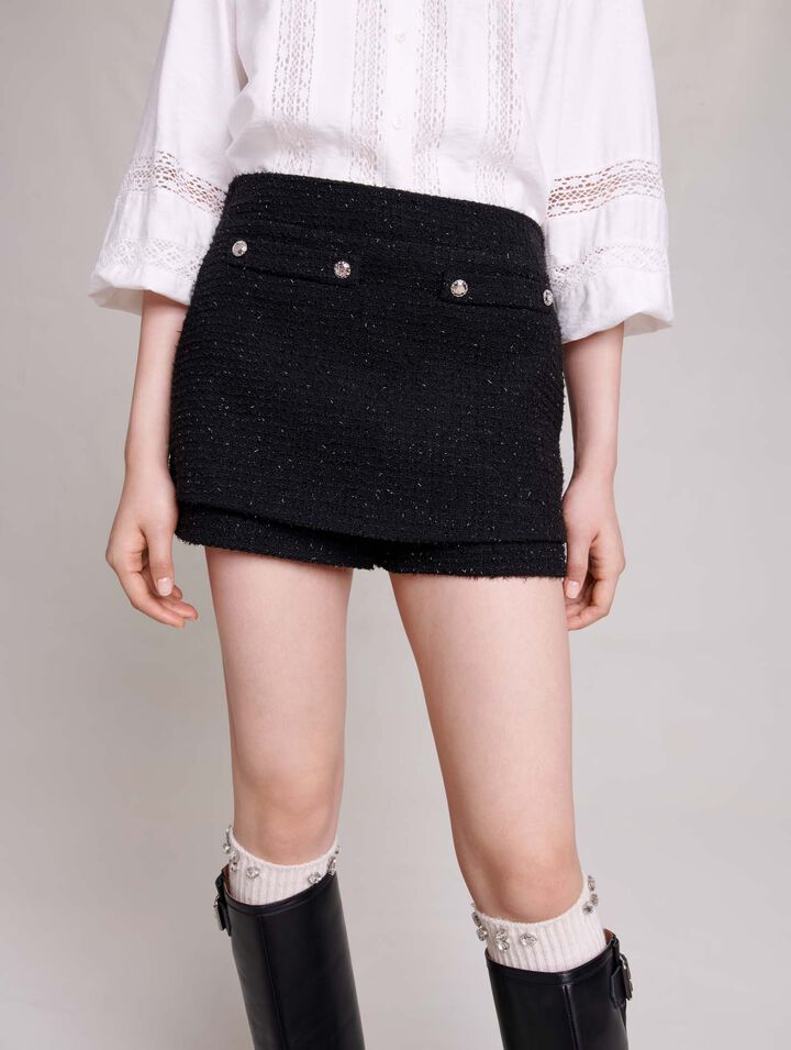 Pantalón corto de tweed