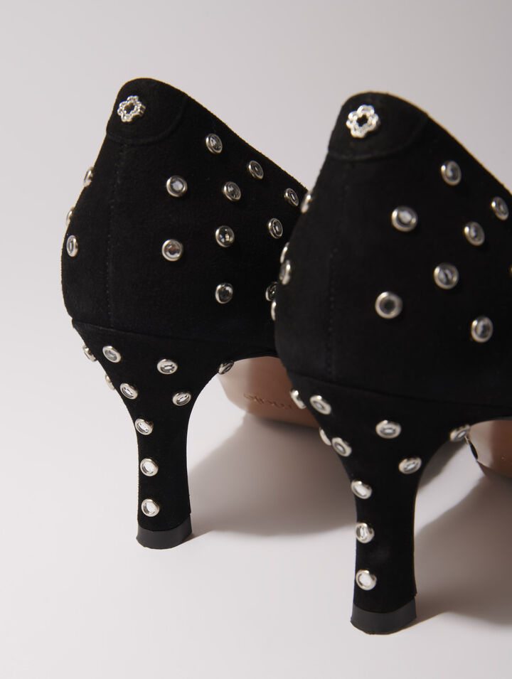 Tacones de punta fina con strass