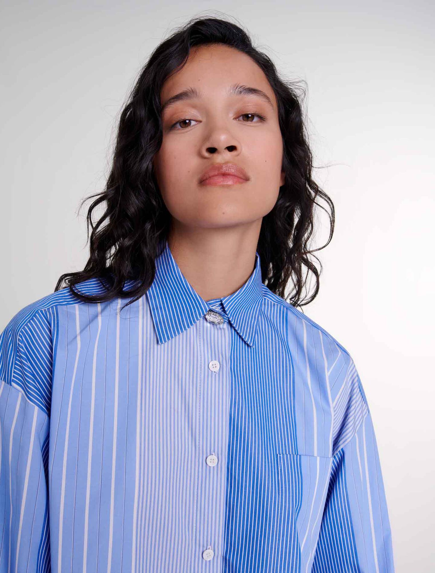Camisa patchwork de rayas 