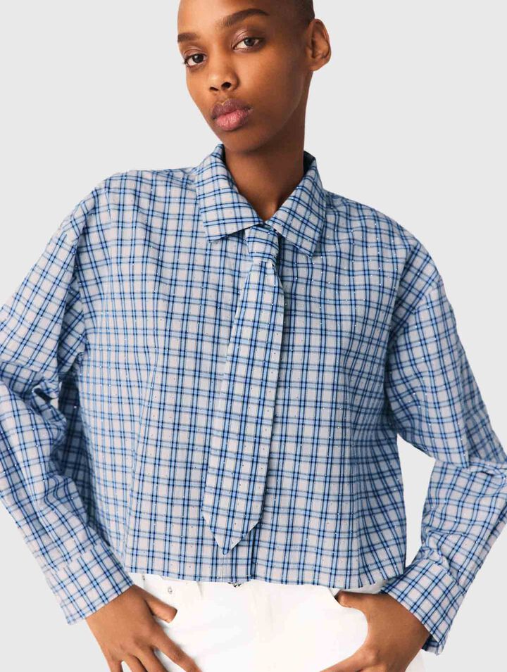 Camisa strass y corbata extra&iacute;ble